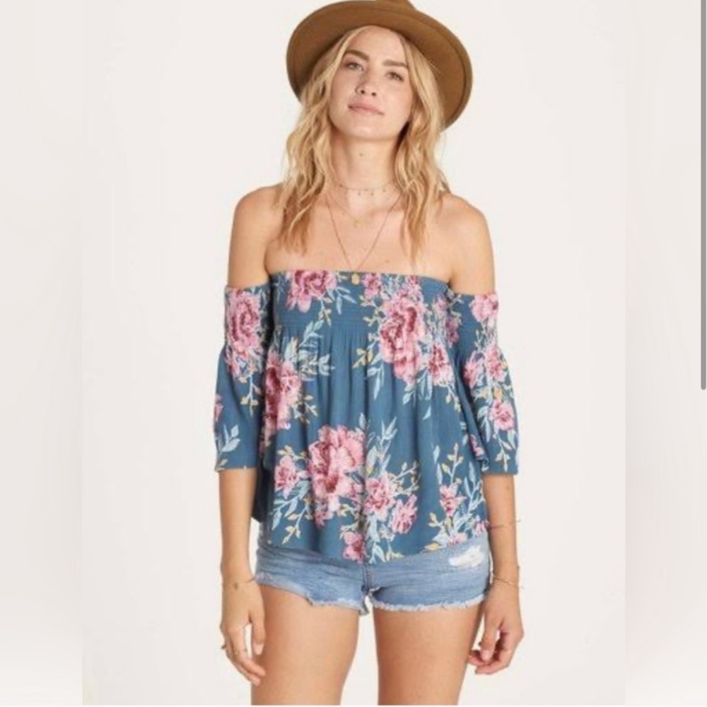 Billabong Free Flows Floral off the Shoulder Top